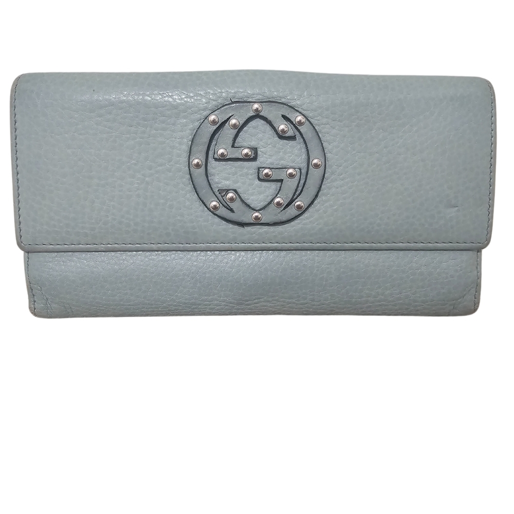 Gucci sea foam green soho leather wallet